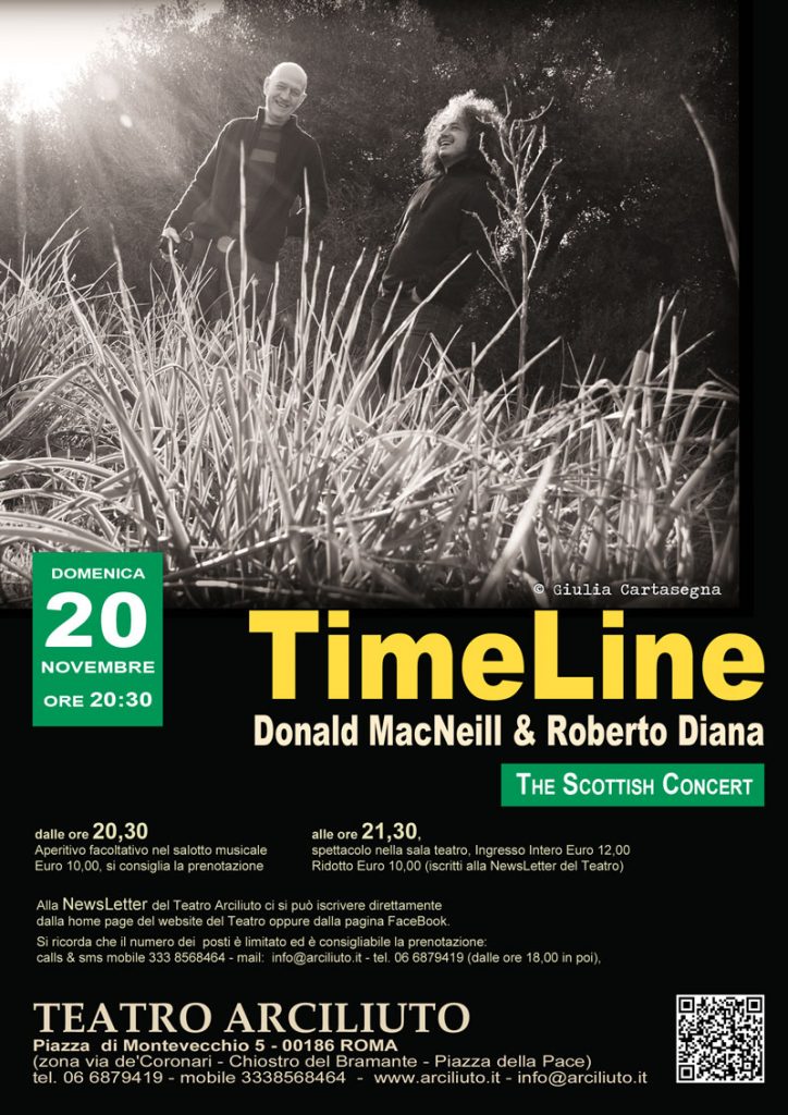 TimeLine con il cantautore Scozzese Donald MacNeill il polistrumentista Roberto Diana