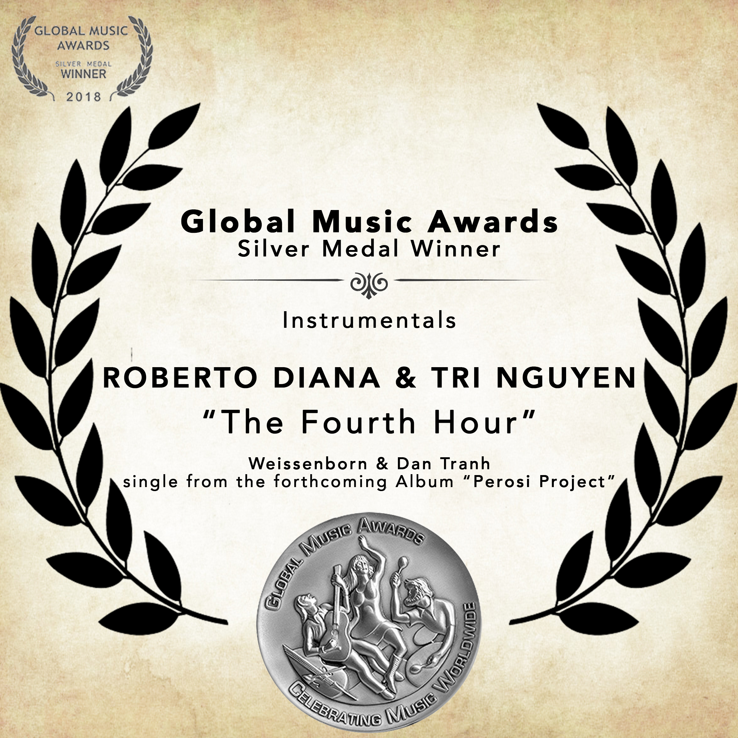 Global Music Awards Silver Medal Winner Roberto Diana and Tri Nguyen Weissenborn and Dan Tranh Instrumental The Fourth Hour